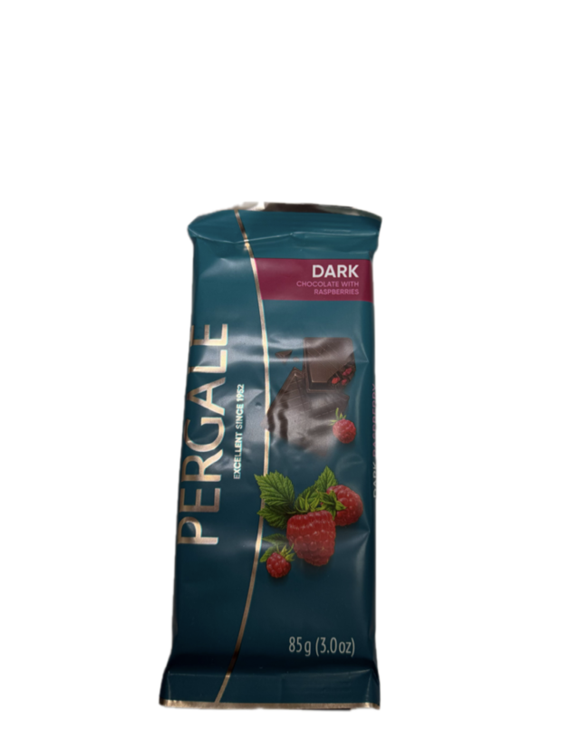 PERGALE DARK CHOCOLATE WITH RASBERRIES.